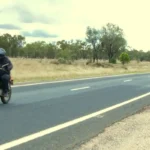 Photo of Debbie and Wally on the road out of Collarenebri