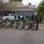 Photo of riders and their bikes at the start point.