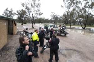 Photo of Cold and Wet riders at Collarenebri