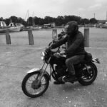 Photo of motorcycle rider ready to ride.